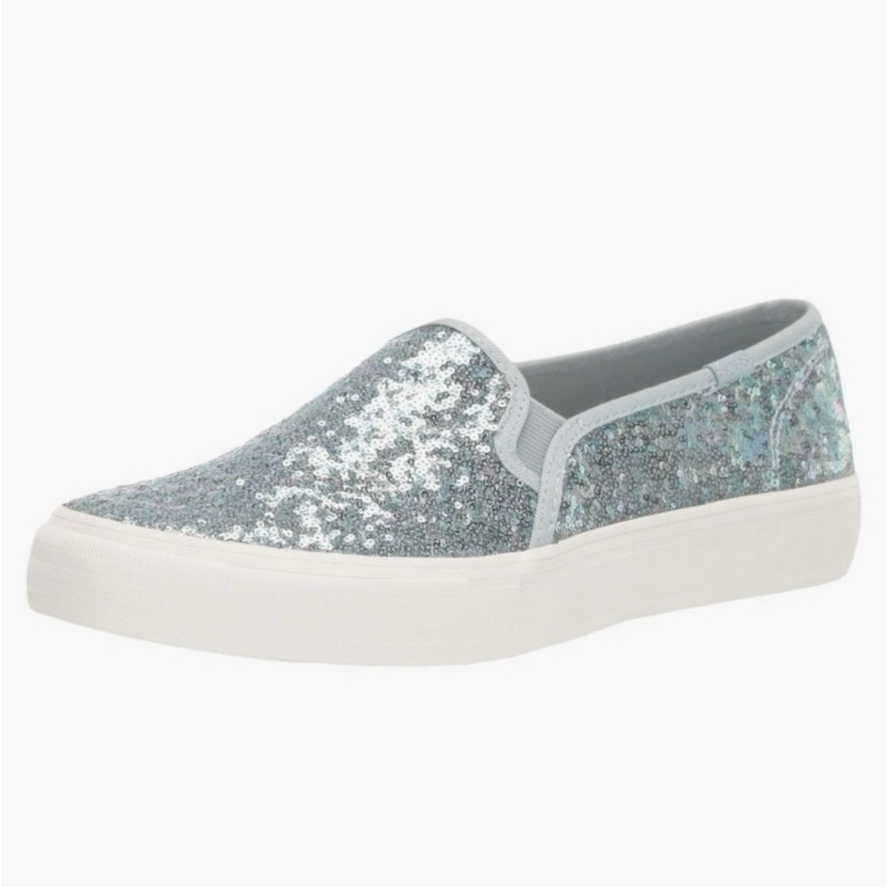NWOT, Keds Double Decker Mini Glitter Sequin Sneaker in Palest Blue.